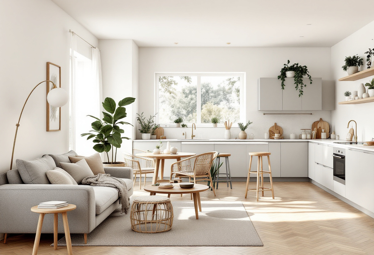 Render de referencia · Salón-cocina